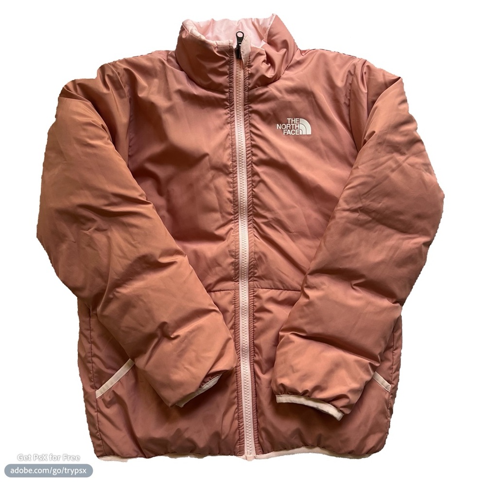 Girls North Face Reversible 550 Style Coat Sz M Pink